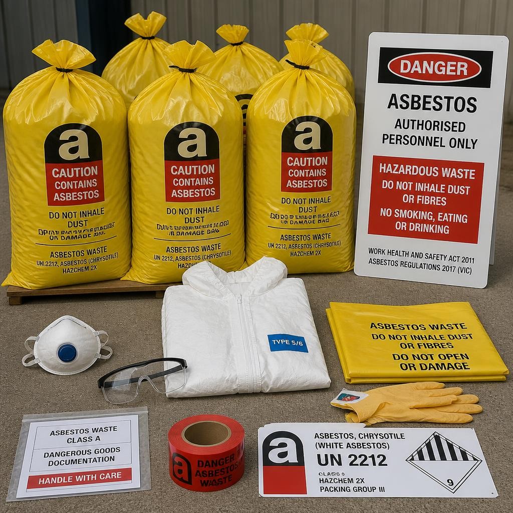 Prepared asbestos waste for compliant disposal