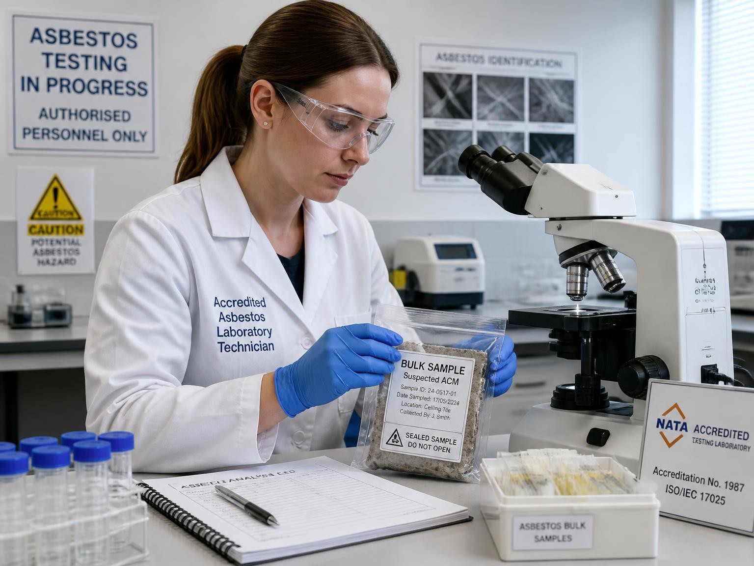 Accredited laboratory asbestos analysis