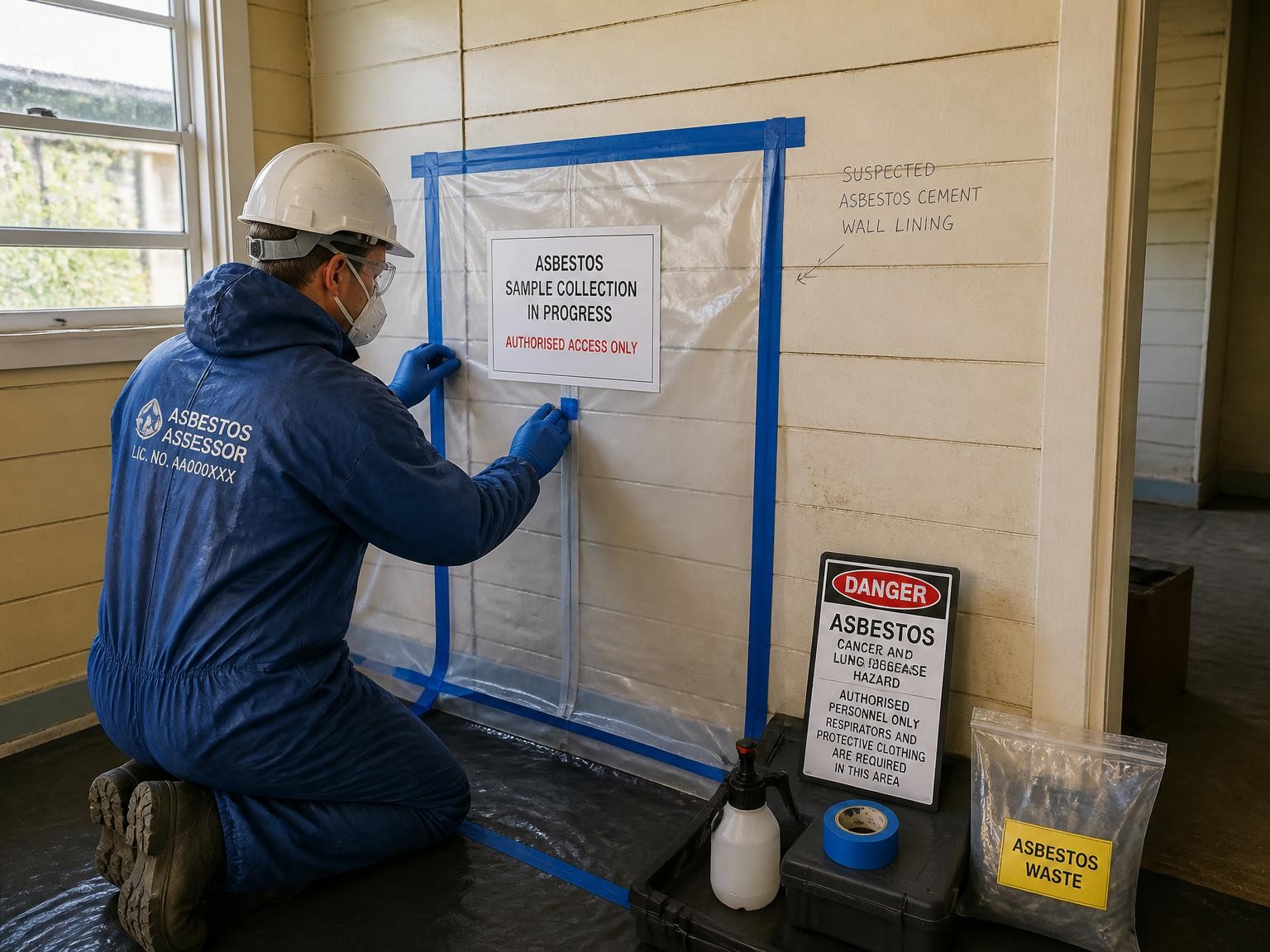 Suspected asbestos material requiring testing in a Brisbane home