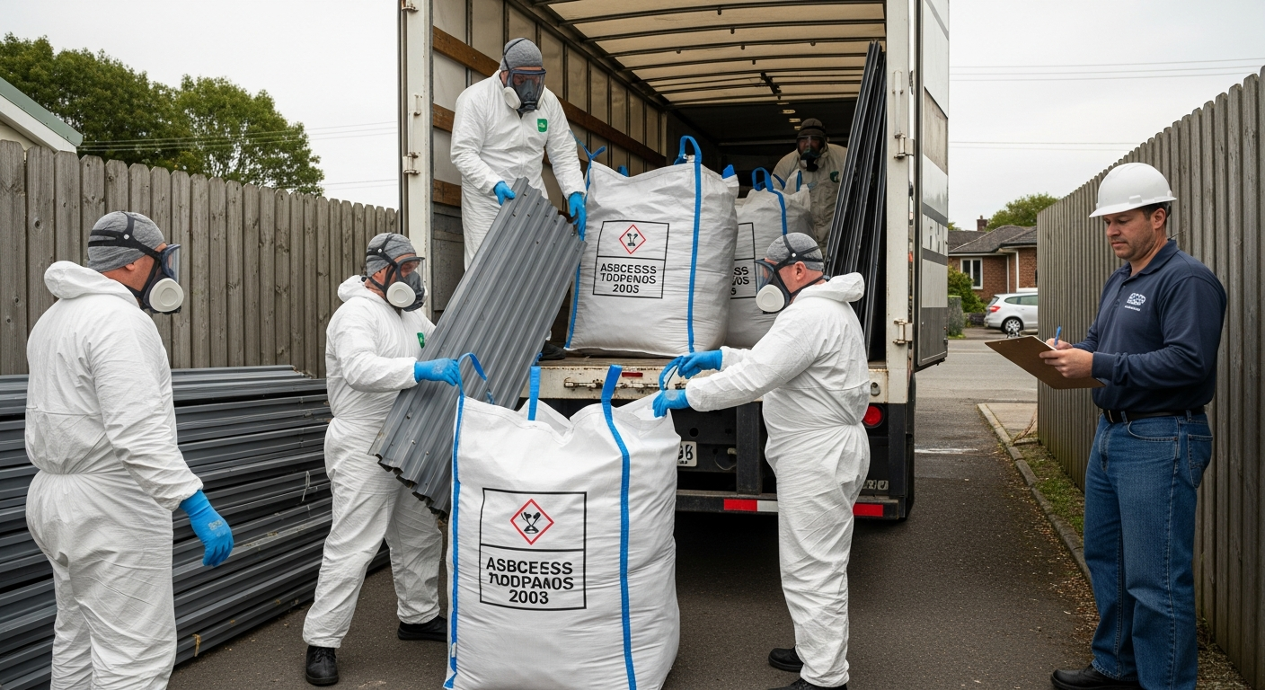 Asbestos removal team