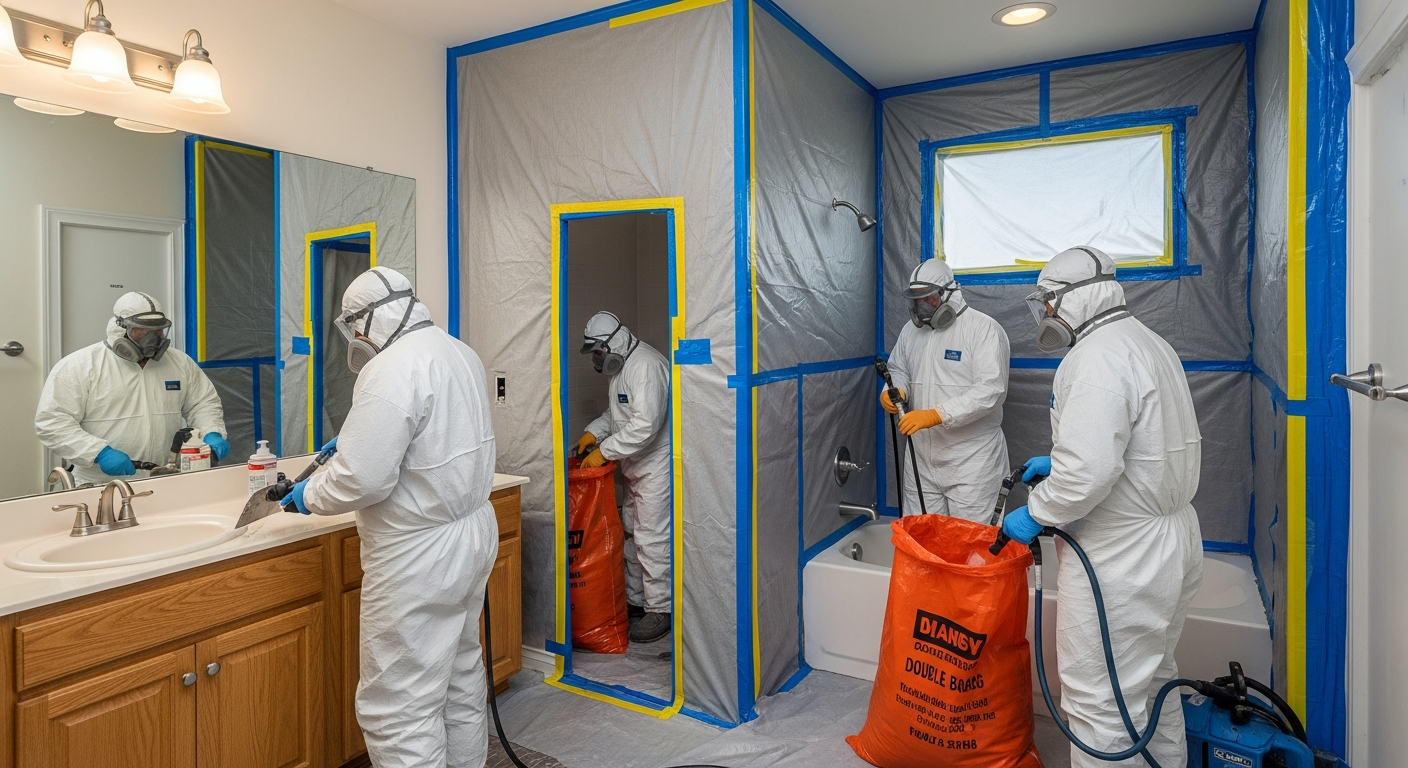 Asbestos removal in progress