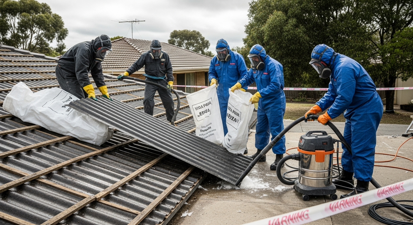 Asbestos sheeting removal