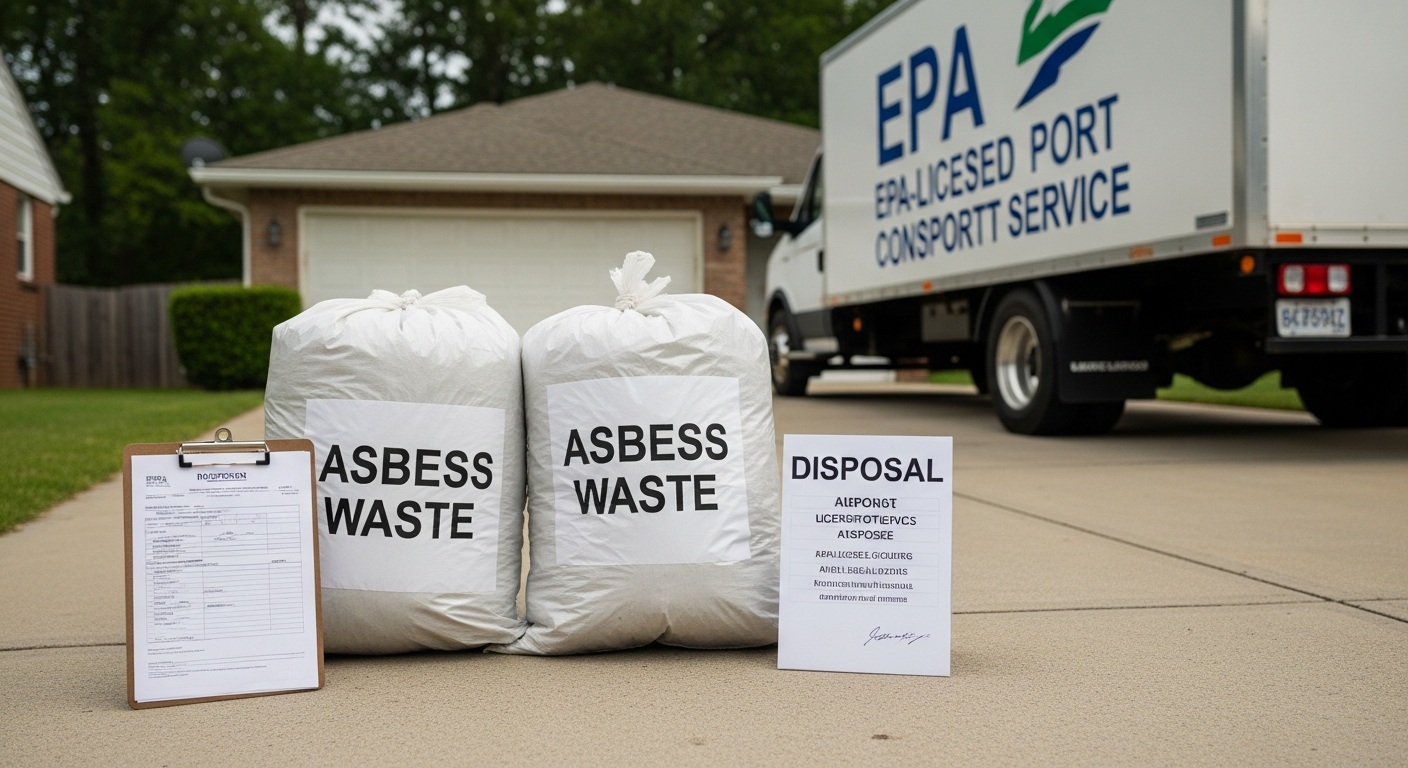 Asbestos disposal double-bagged