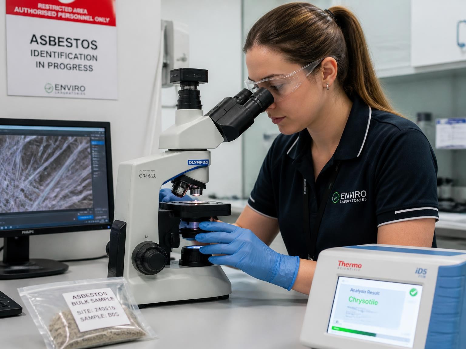 Accredited laboratory asbestos analysis