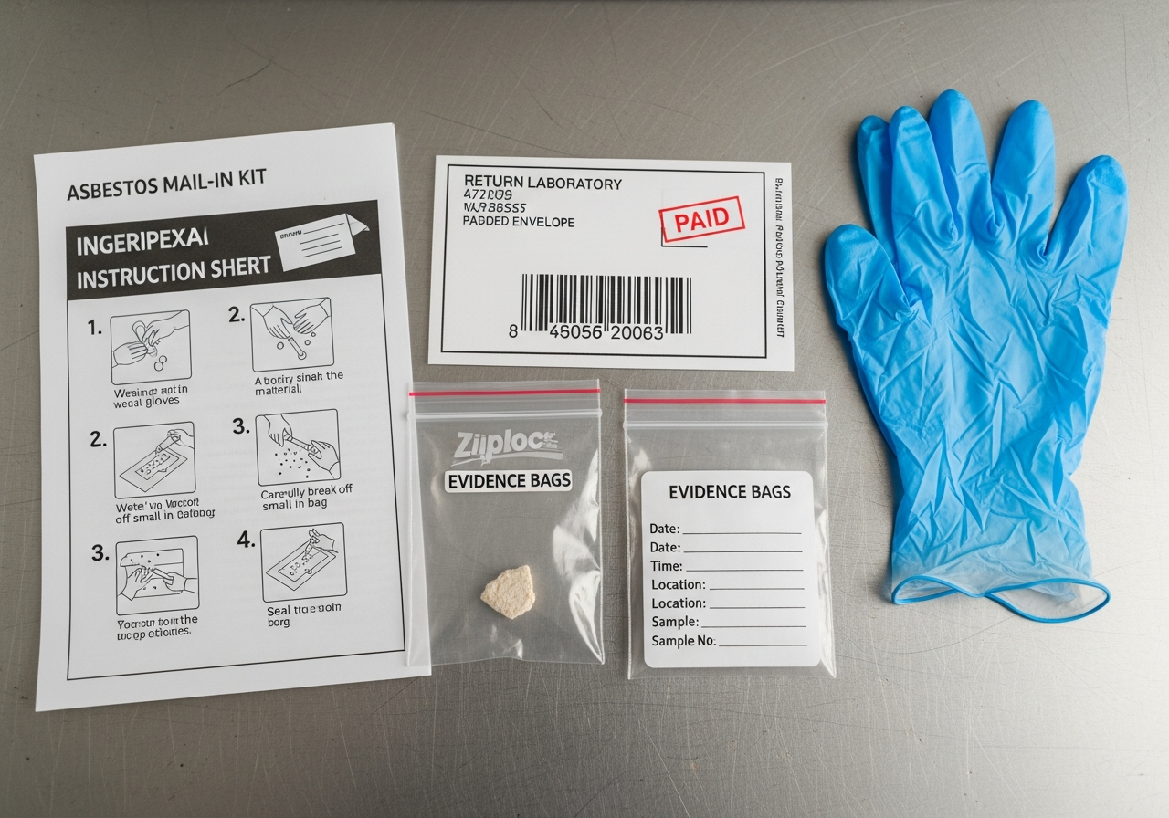 Mail-in asbestos testing kit contents