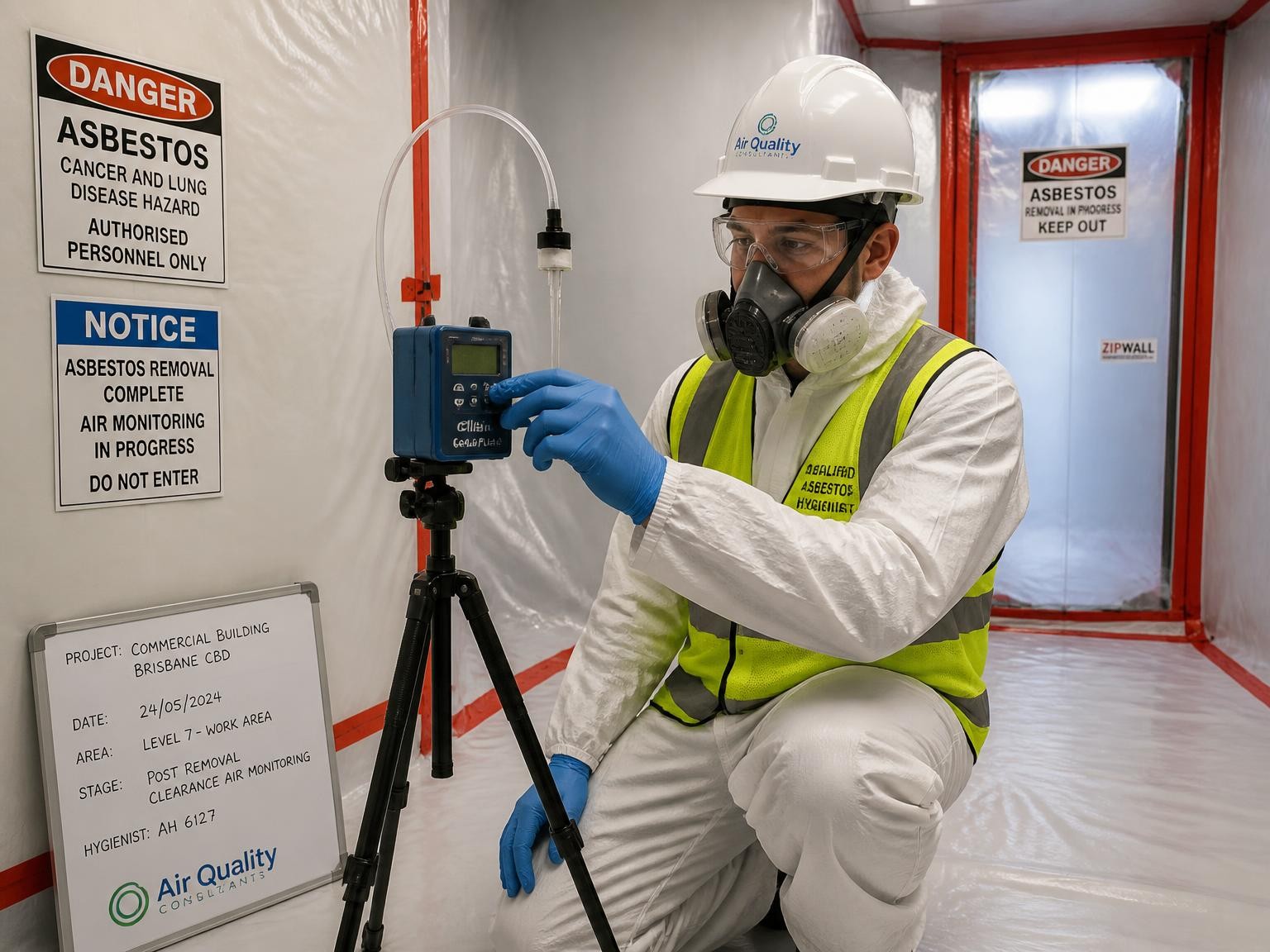 Air monitoring after asbestos removal in Brisbane