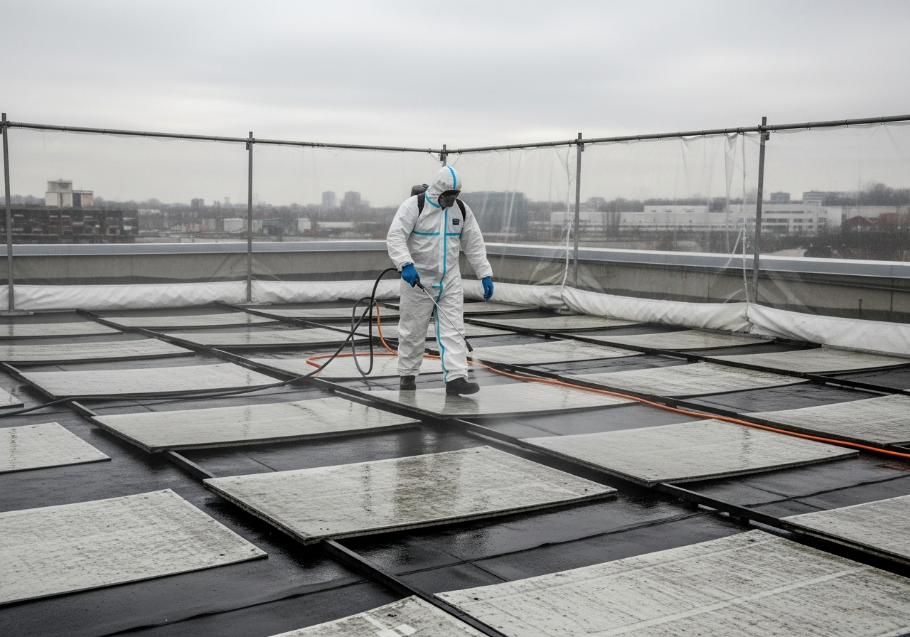 Wet method asbestos removal