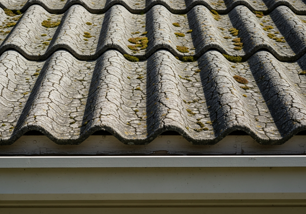 Corrugated asbestos roof sheeting