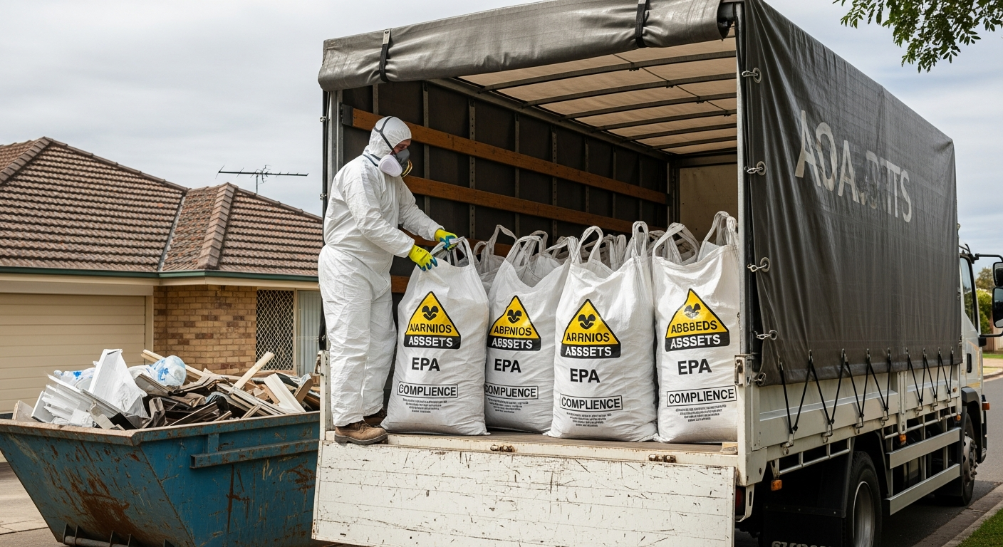 Asbestos disposal truck