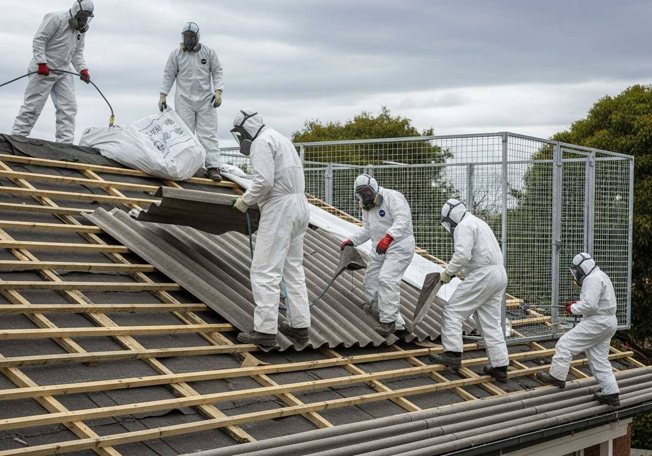 Asbestos roof removal