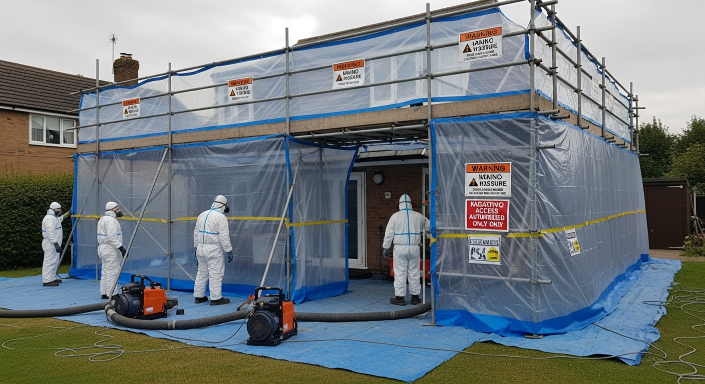 Removal team preparing containment
