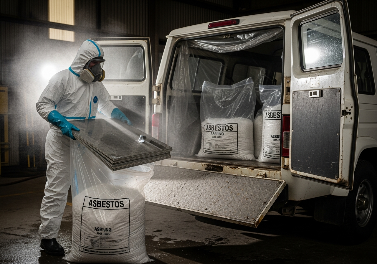 Double-bagging asbestos