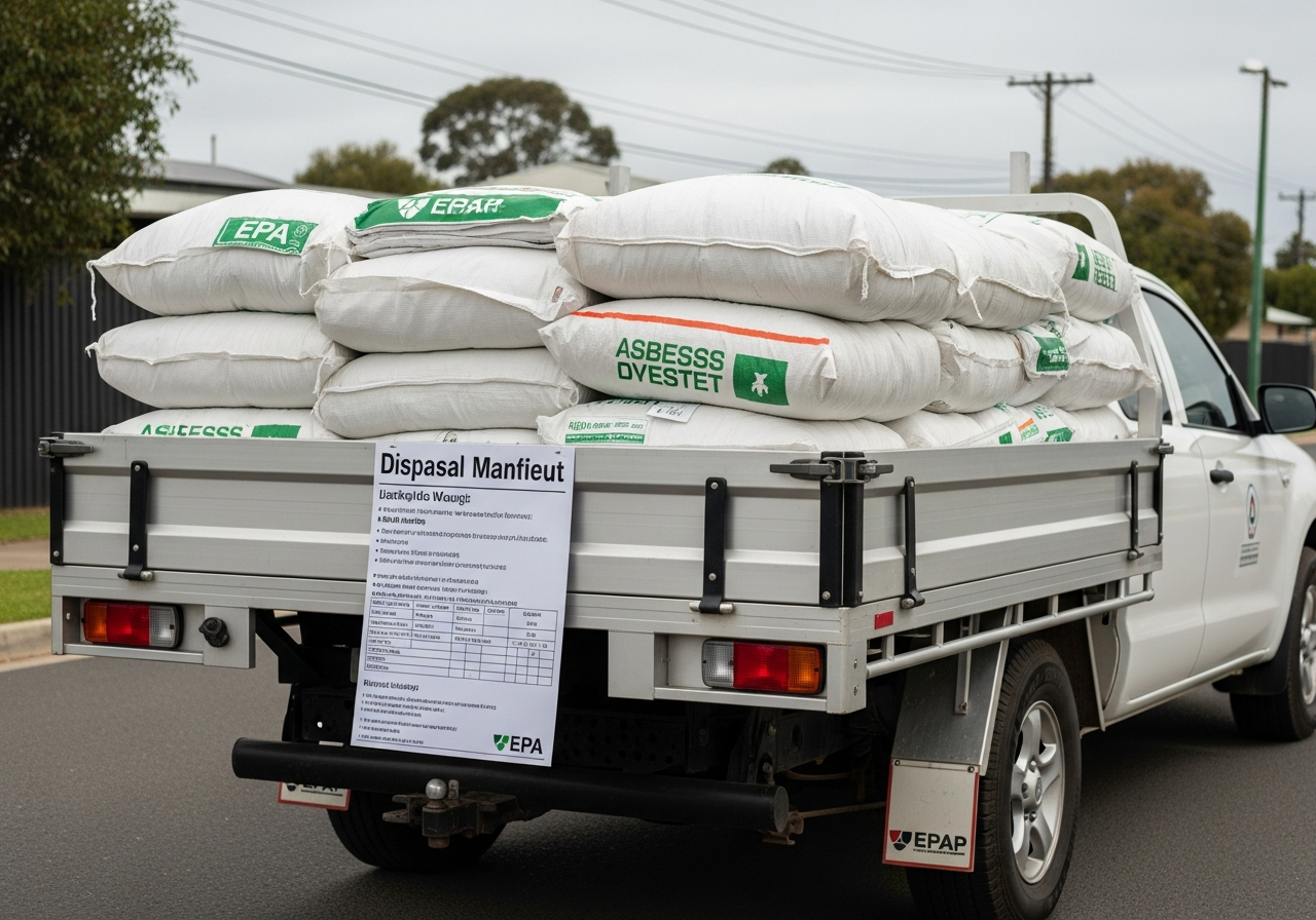 Asbestos double-bagged with manifest