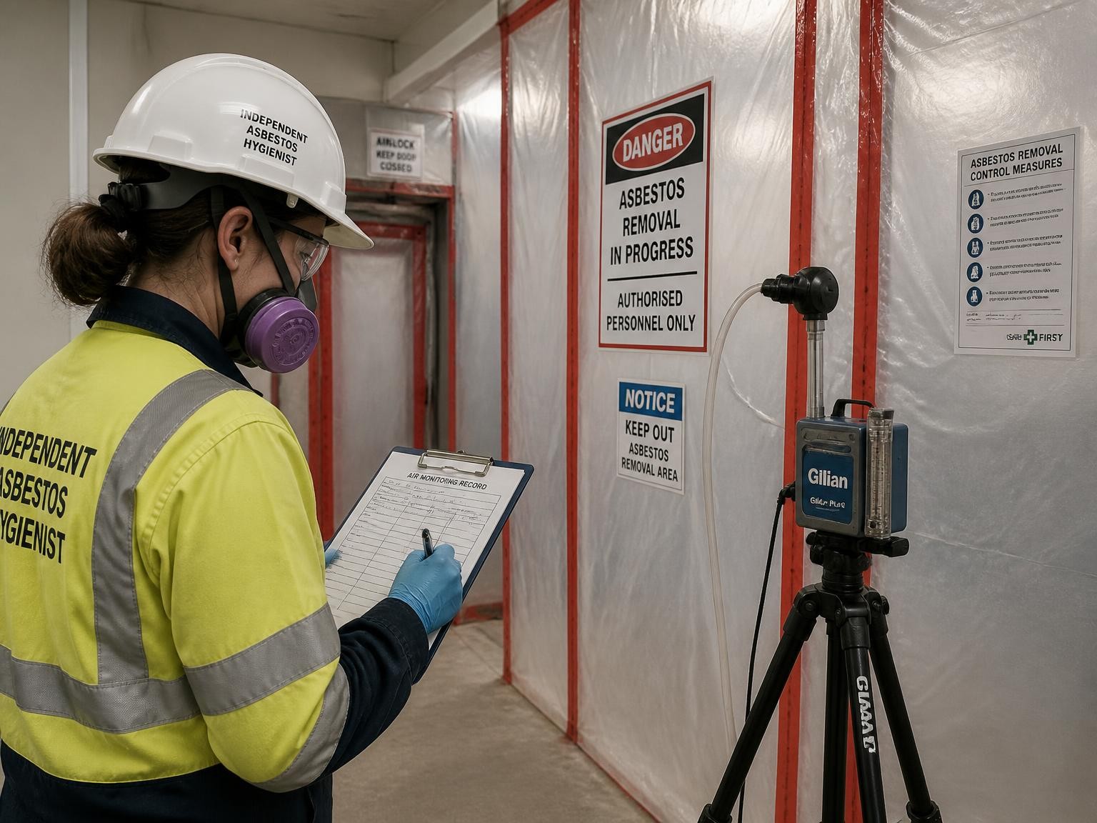 Air quality monitoring during asbestos removal