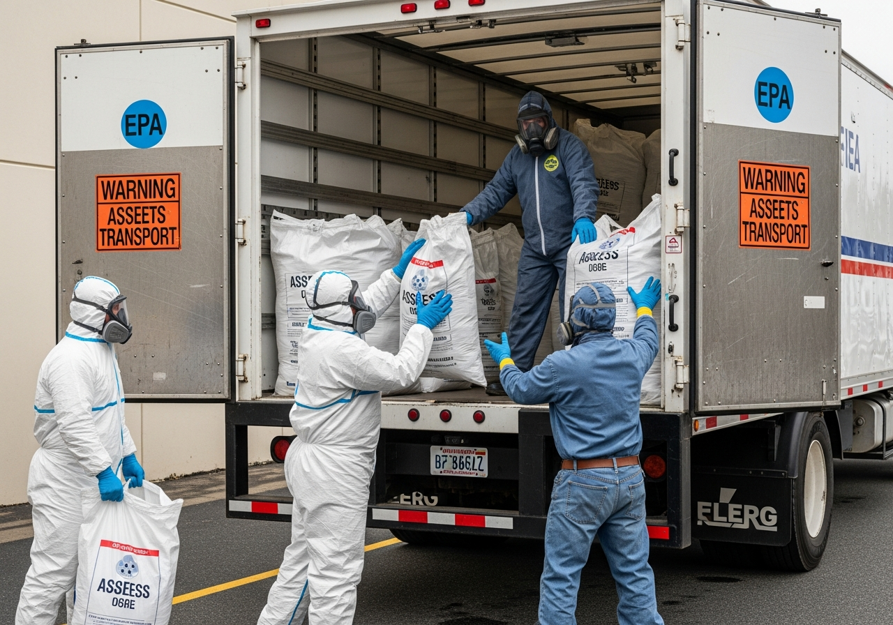 Asbestos waste transport