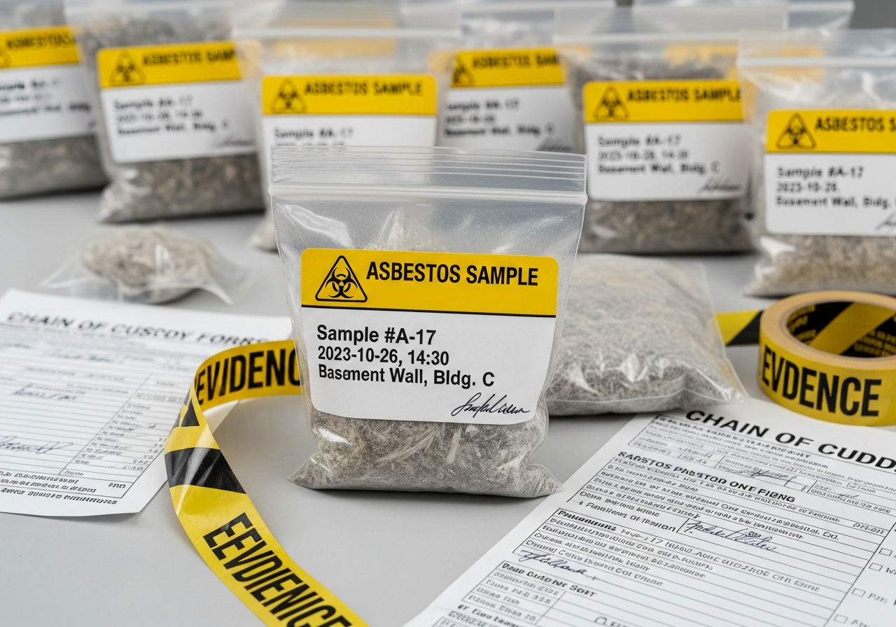 Asbestos sample bags and chain of custody