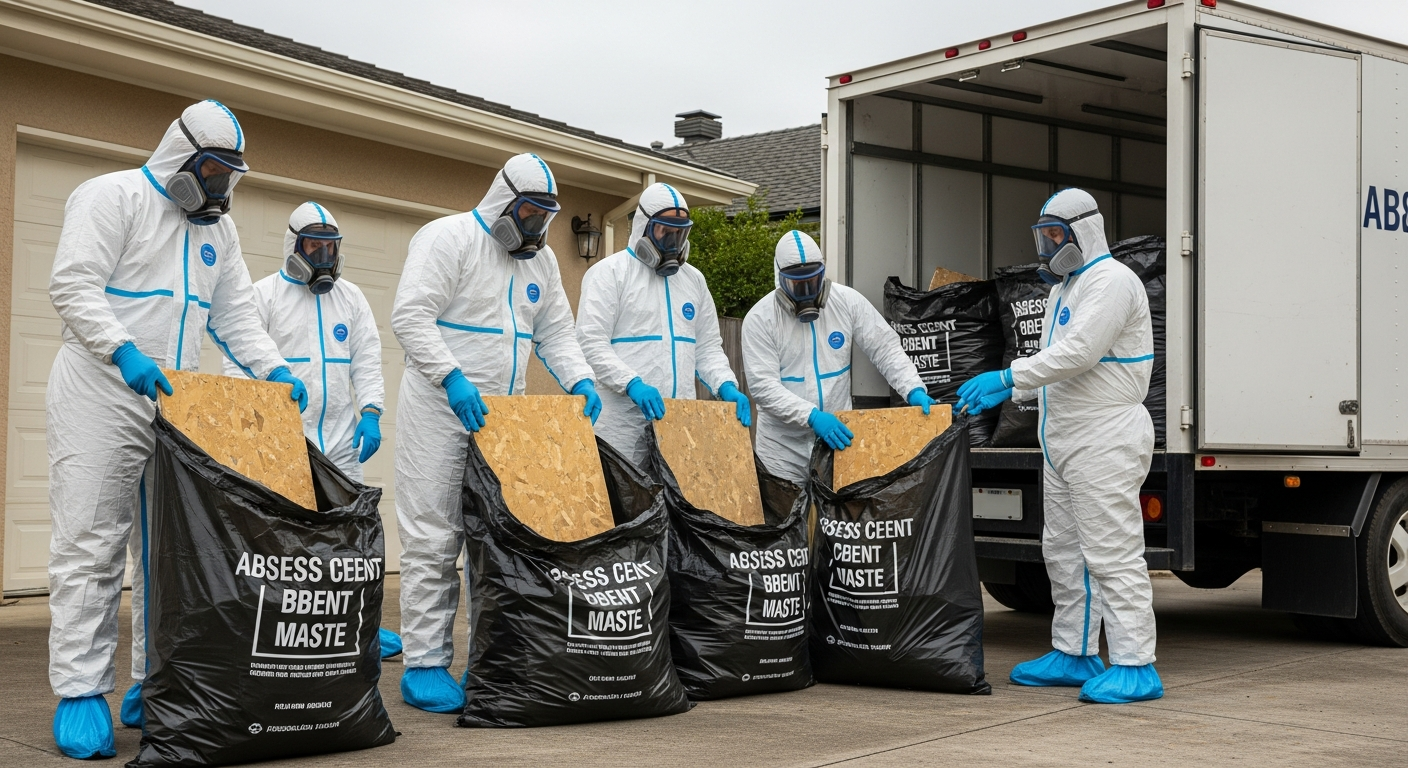 Asbestos removal double-bagging