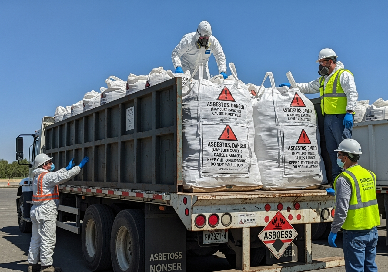 Asbestos waste transport