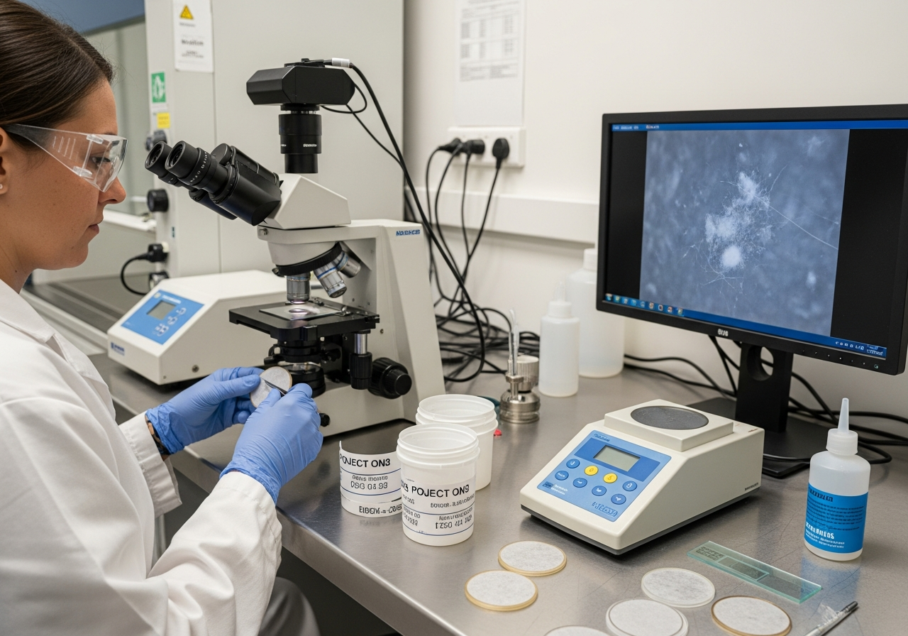 NATA accredited lab handling asbestos samples
