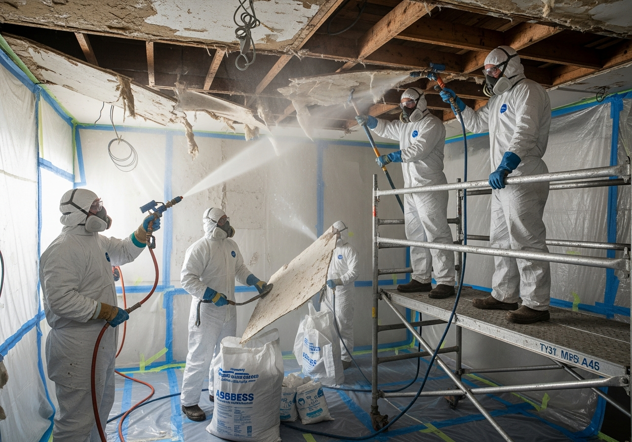 Asbestos removal crew