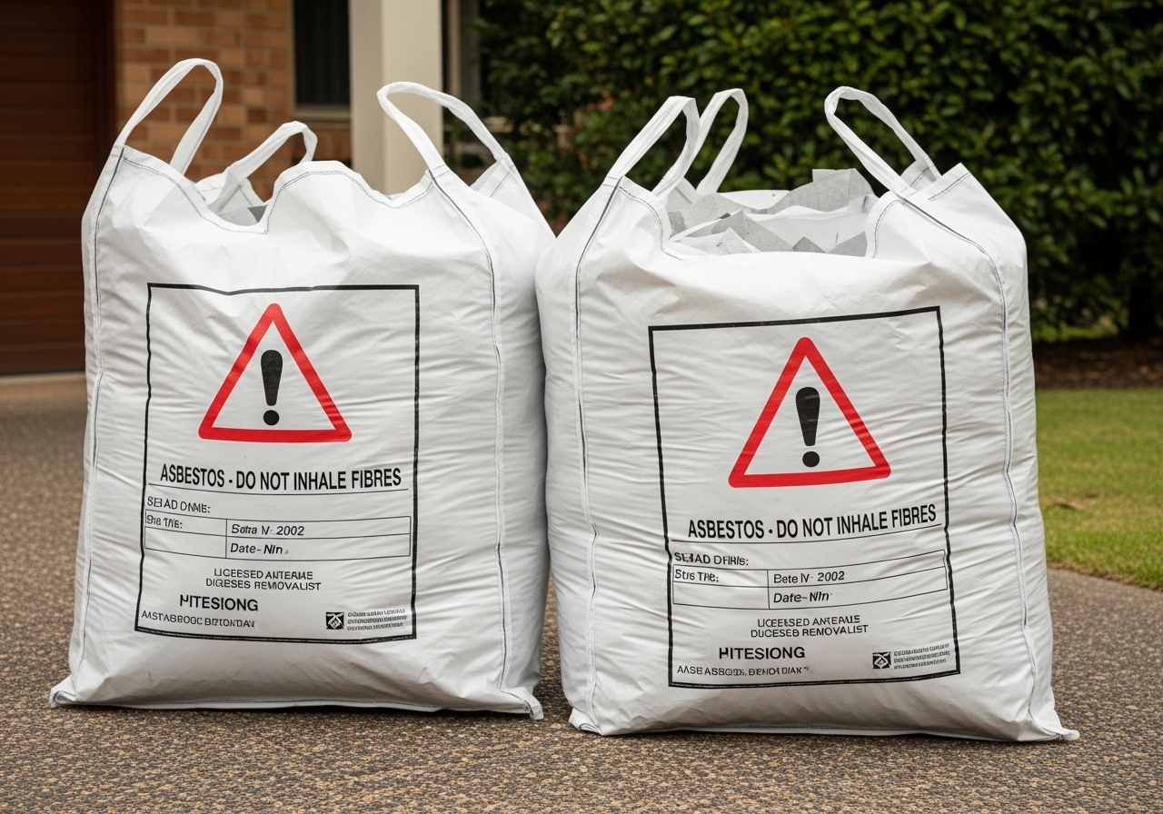 Asbestos double-bagged for EPA disposal