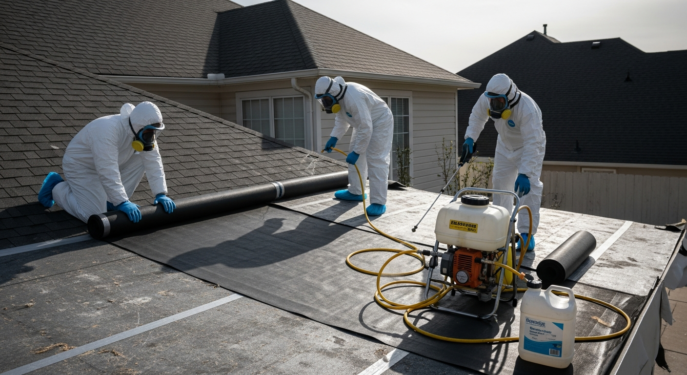 Asbestos containment setup
