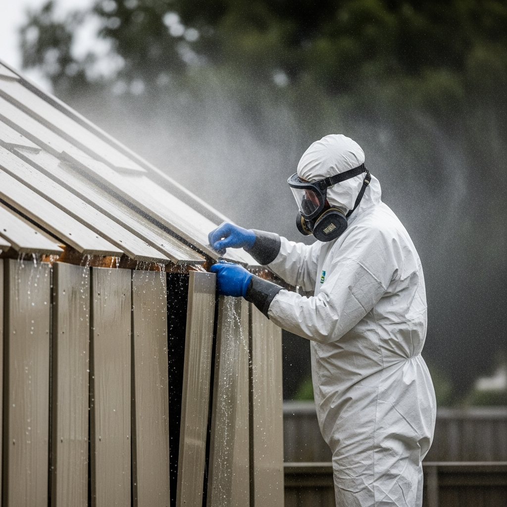 Removalists wetting cladding