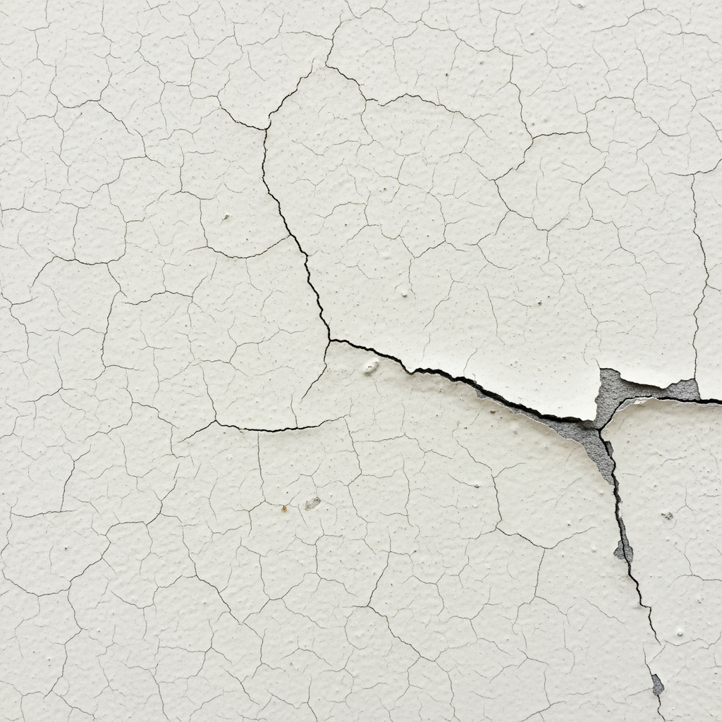 Damaged asbestos wall sheeting close-up