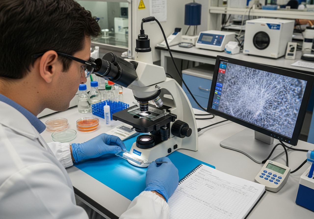 Lab analysis of air filter