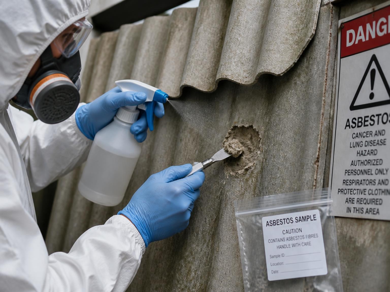 Professional asbestos sample collection