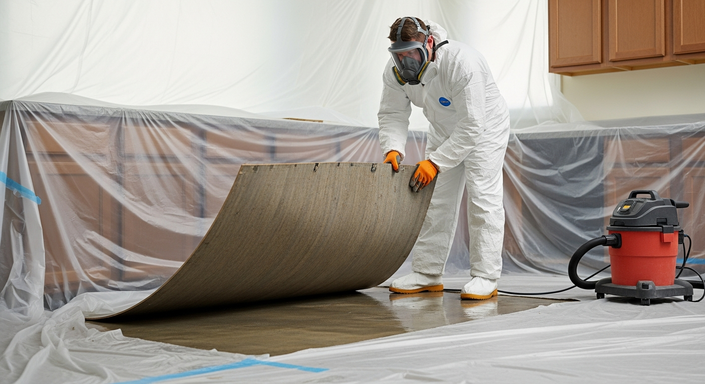 Asbestos vinyl floor removal