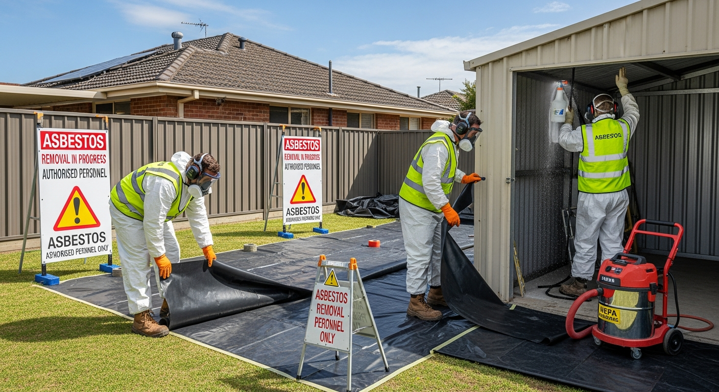 Asbestos removal team
