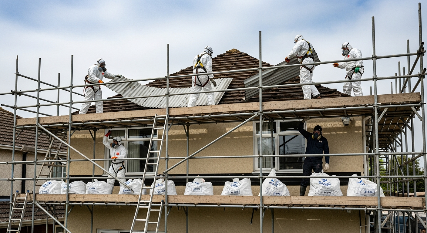 Asbestos roof removal