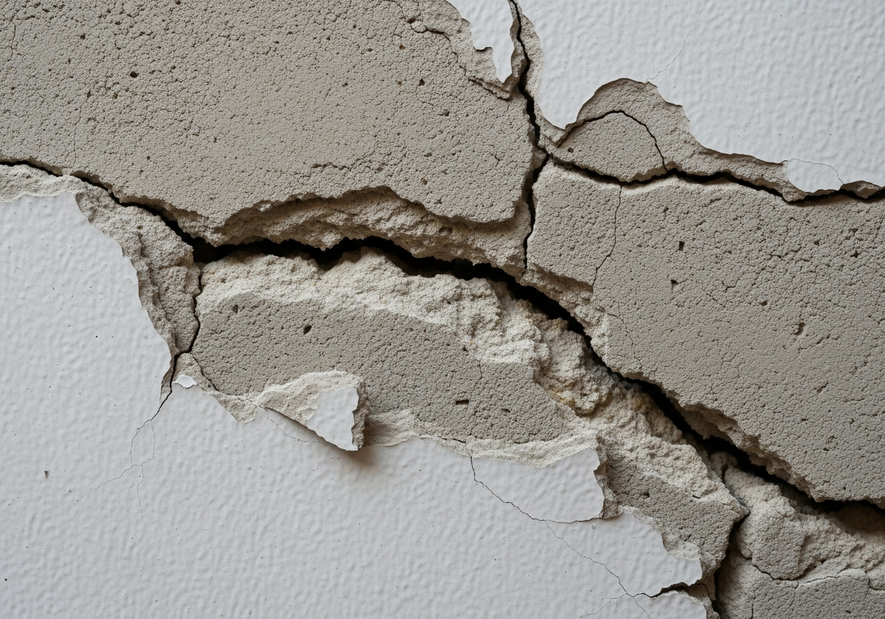 Damaged asbestos sheet inside home