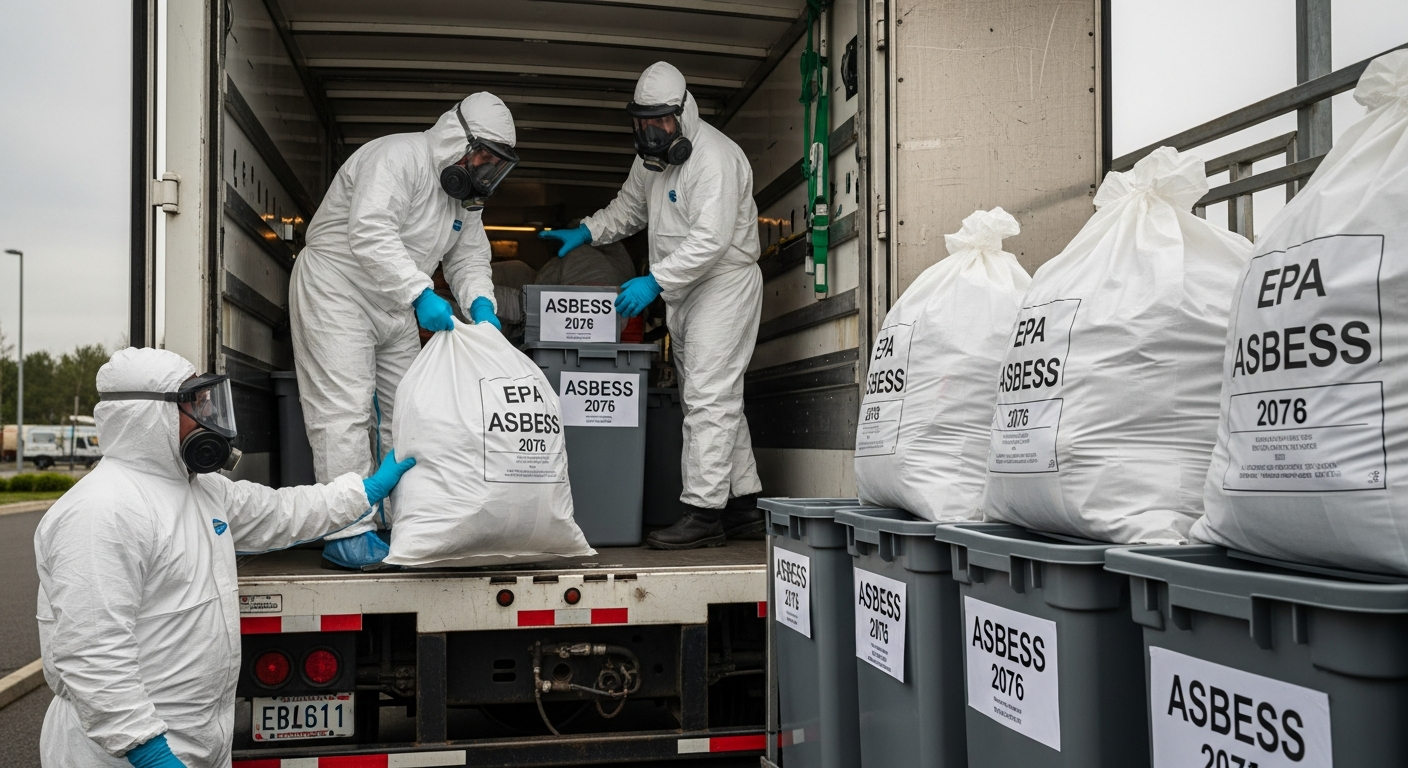 Asbestos disposal truck
