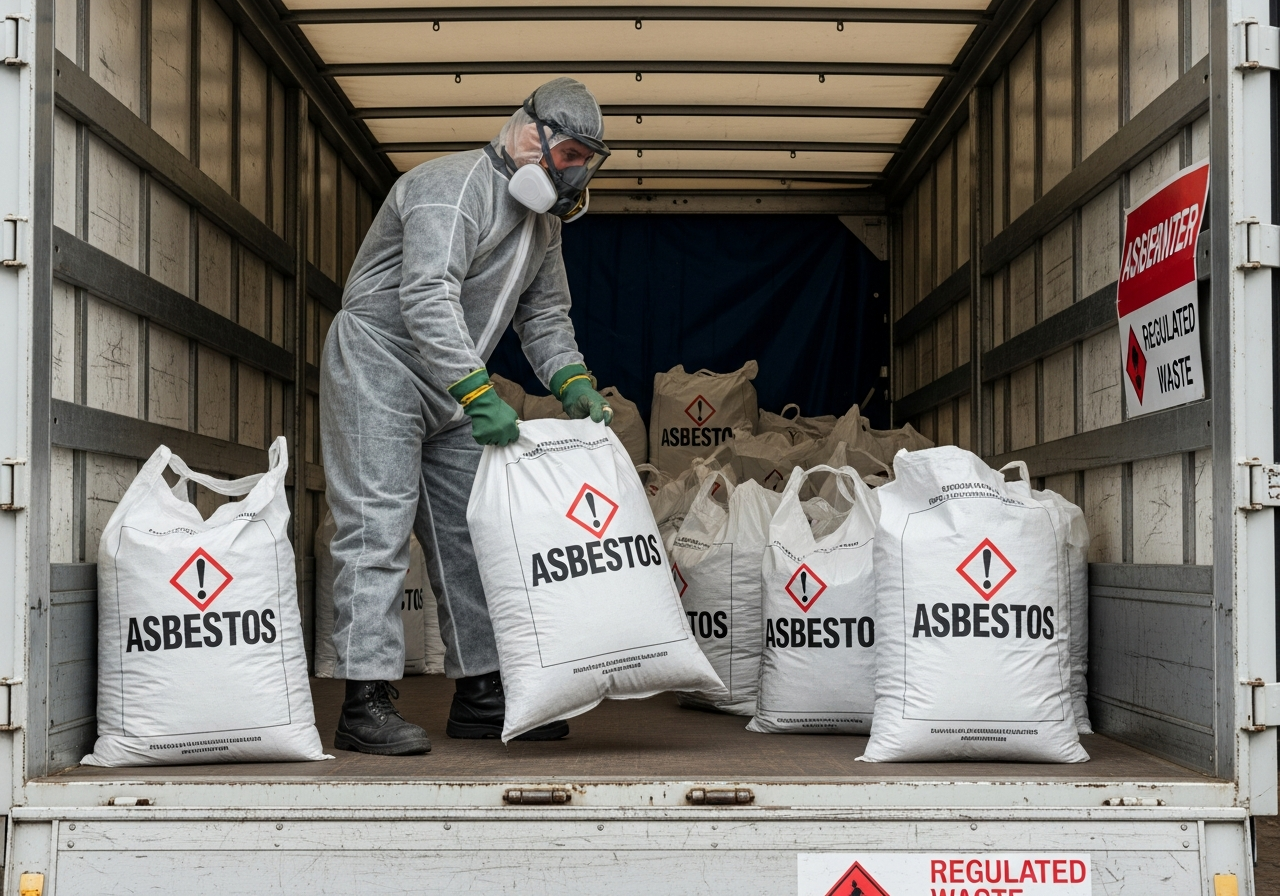 Asbestos disposal truck