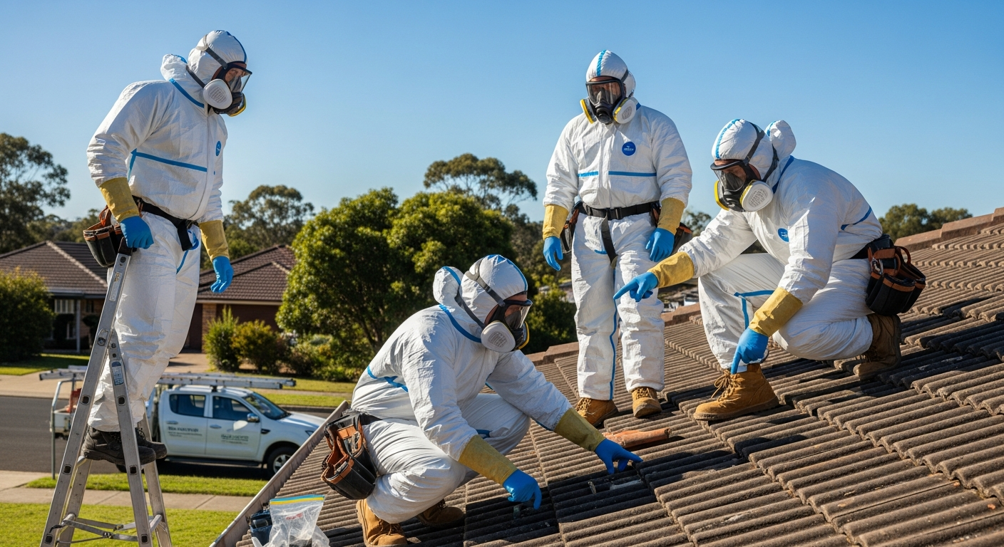Asbestos abatement team