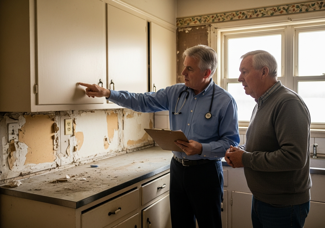 Asbestos inspection in home