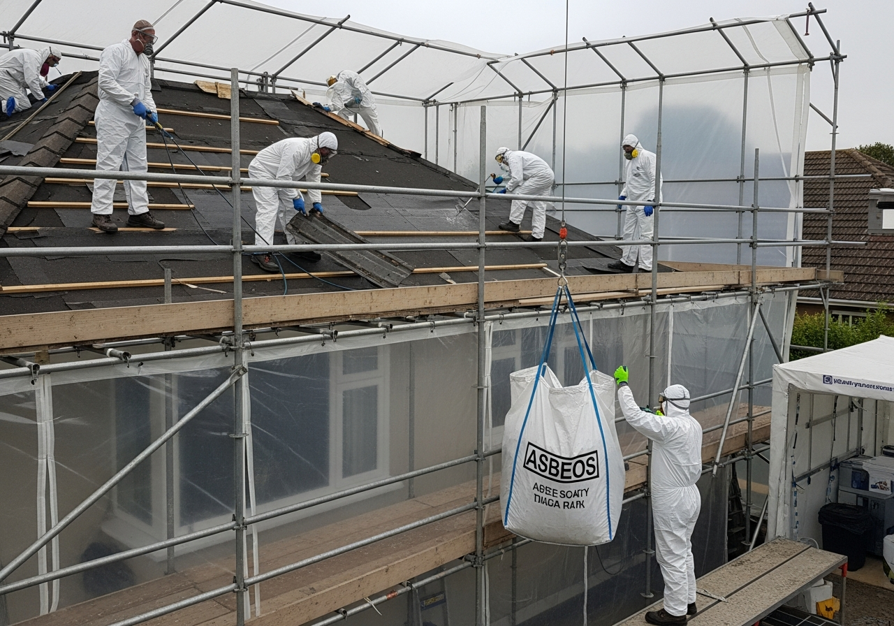 Asbestos roof removal