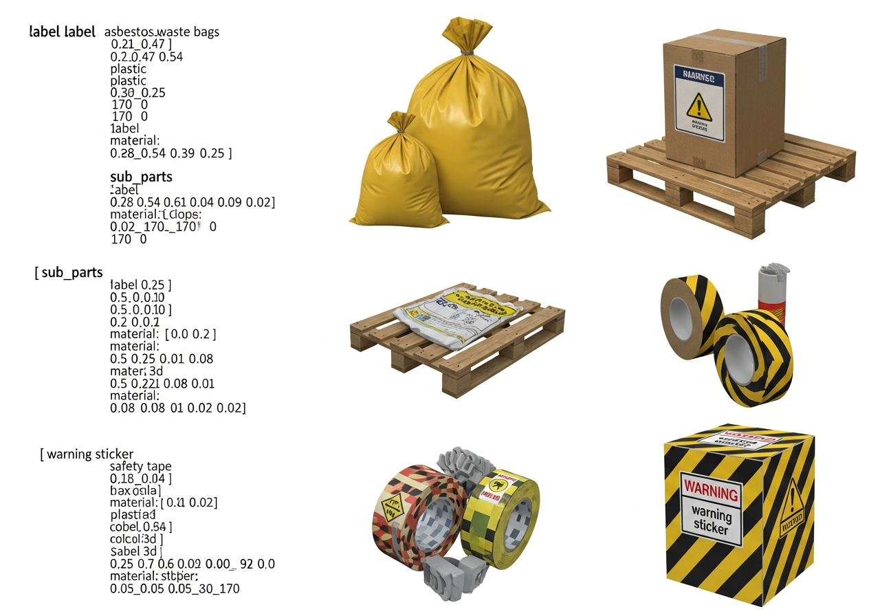 Double bagged asbestos waste