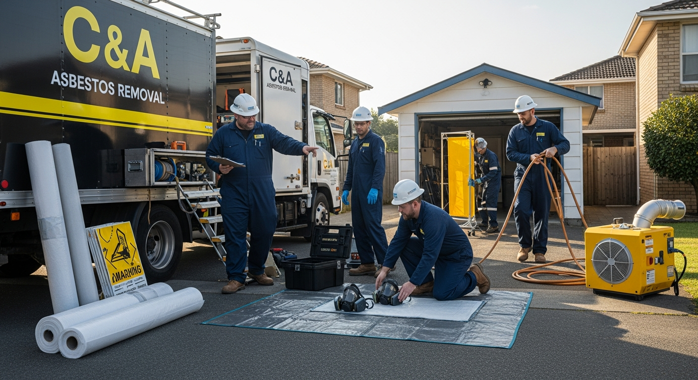 C&A Asbestos Removal team and vehicle