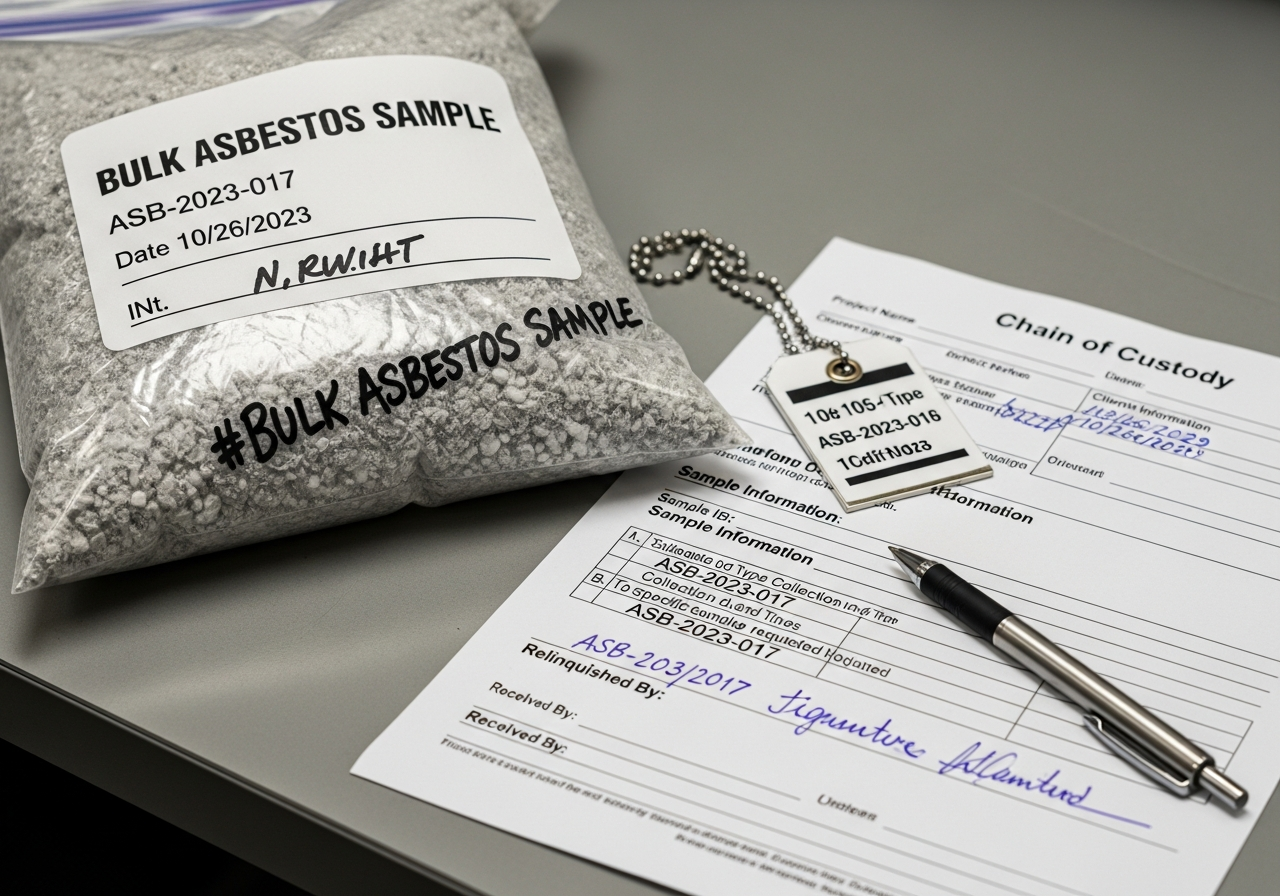 Bulk asbestos sample and paperwork