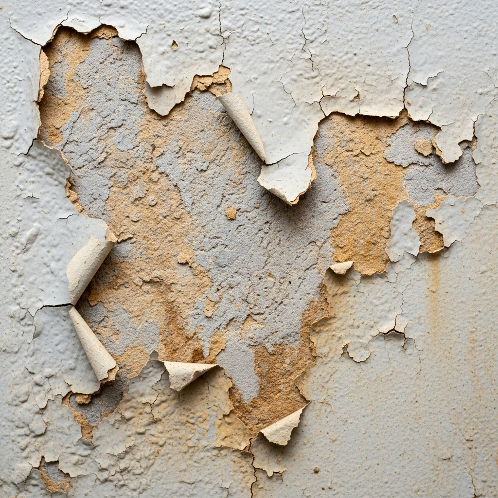 Damaged bathroom sheeting
