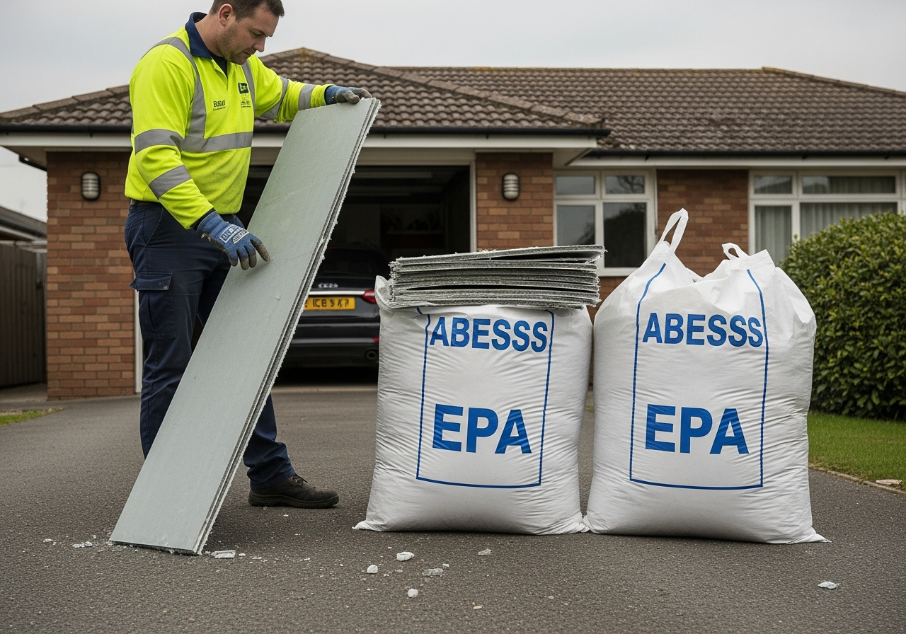 Asbestos double-bagging and labelling