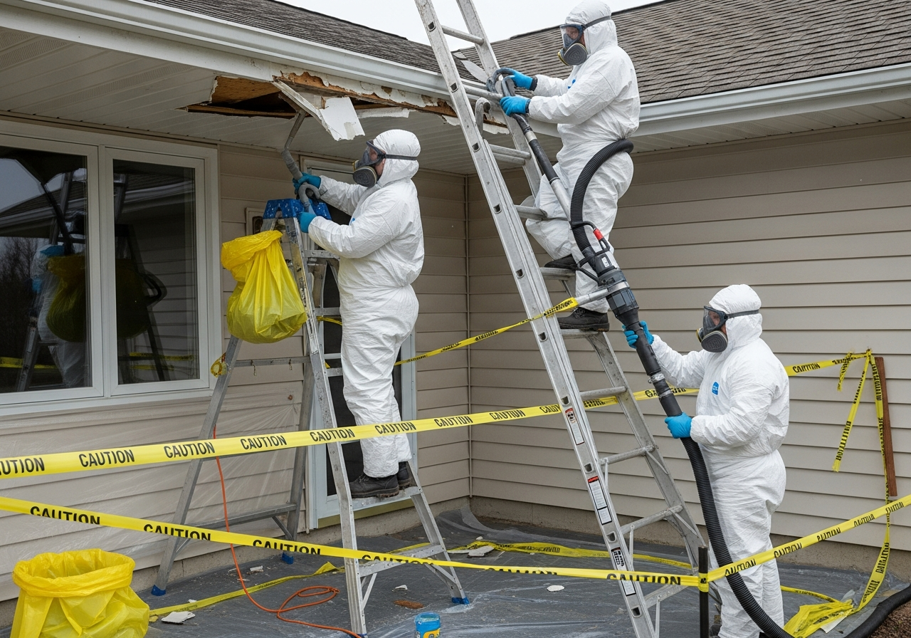 Asbestos removal from home eaves