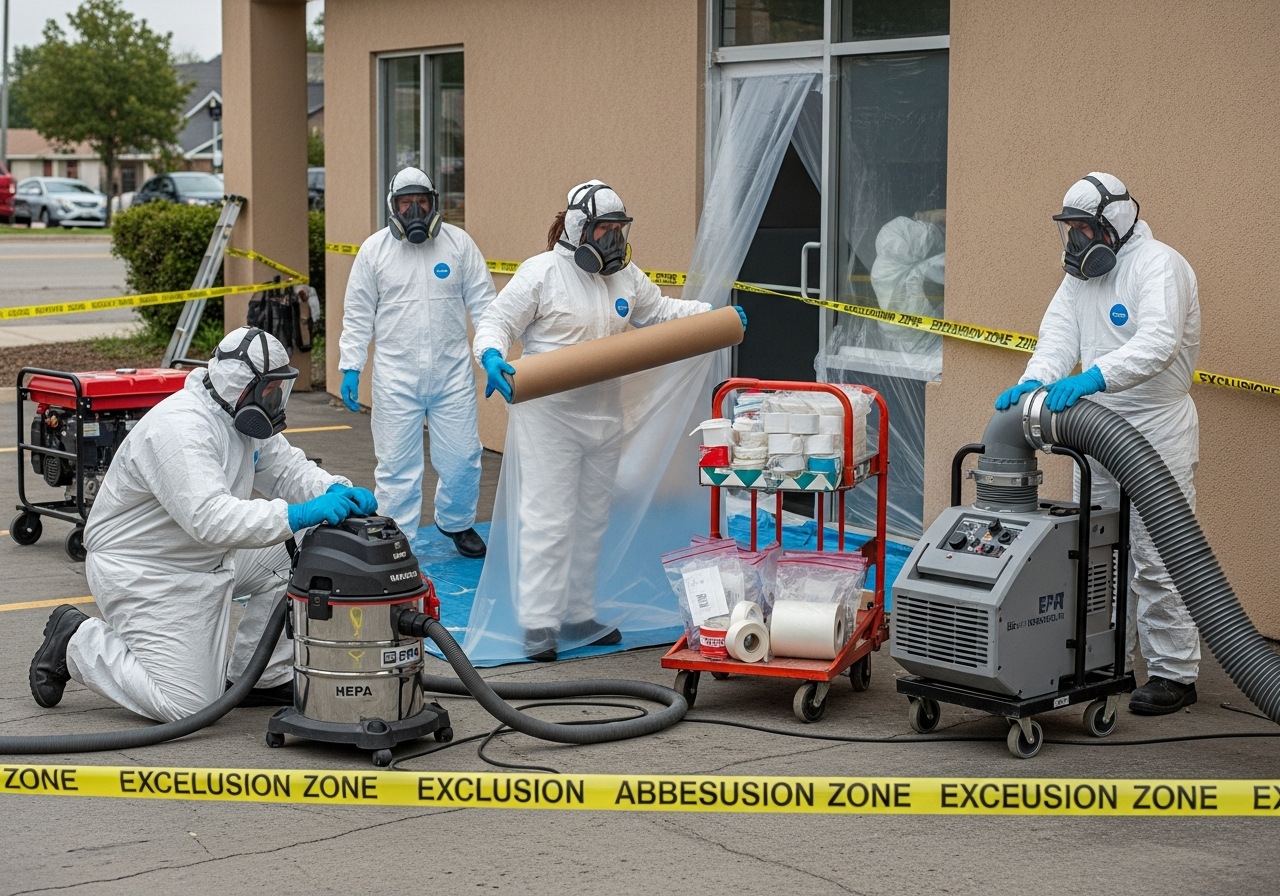 Asbestos cleaning equipment