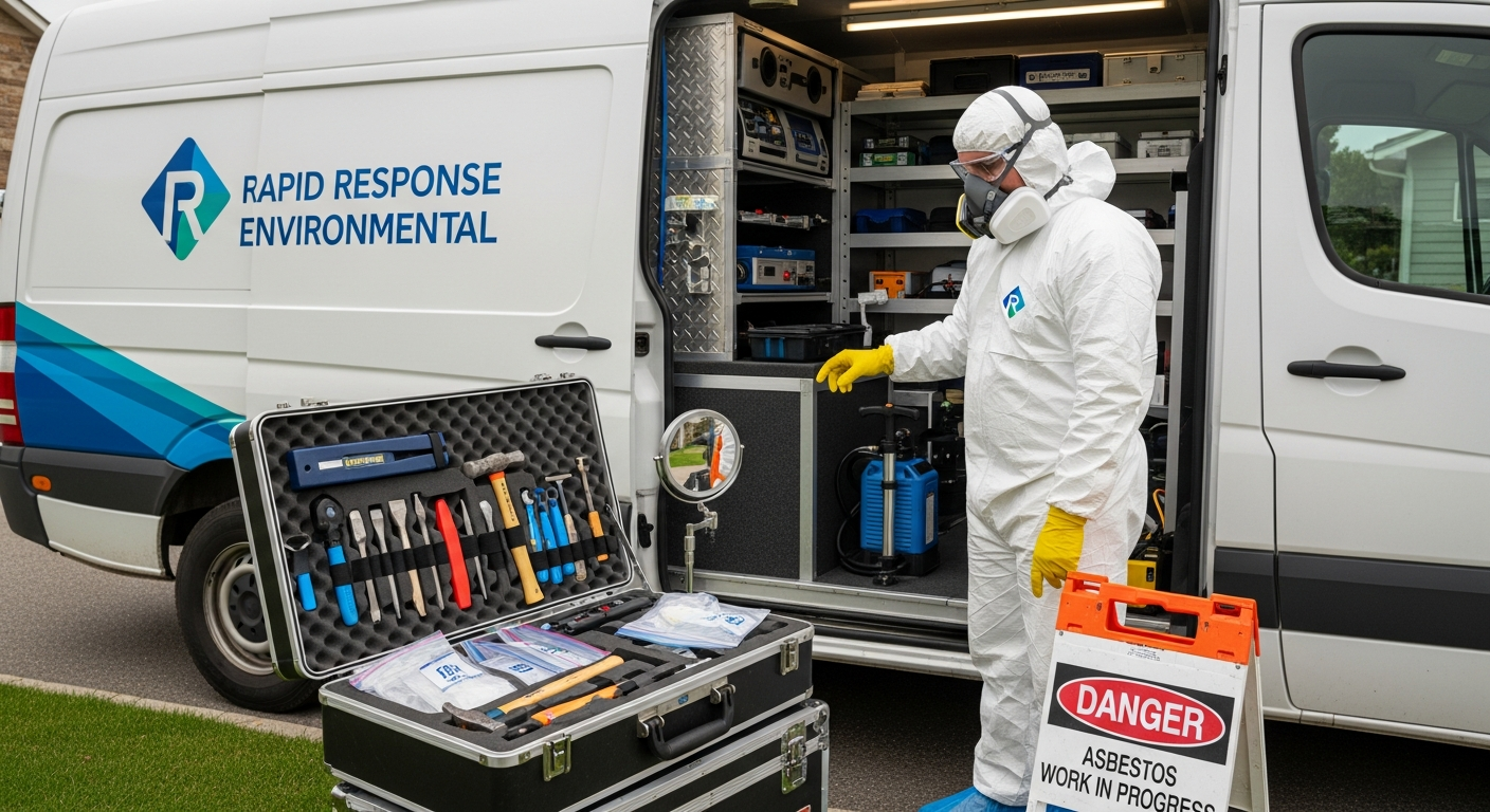 Mobile asbestos testing van and technician