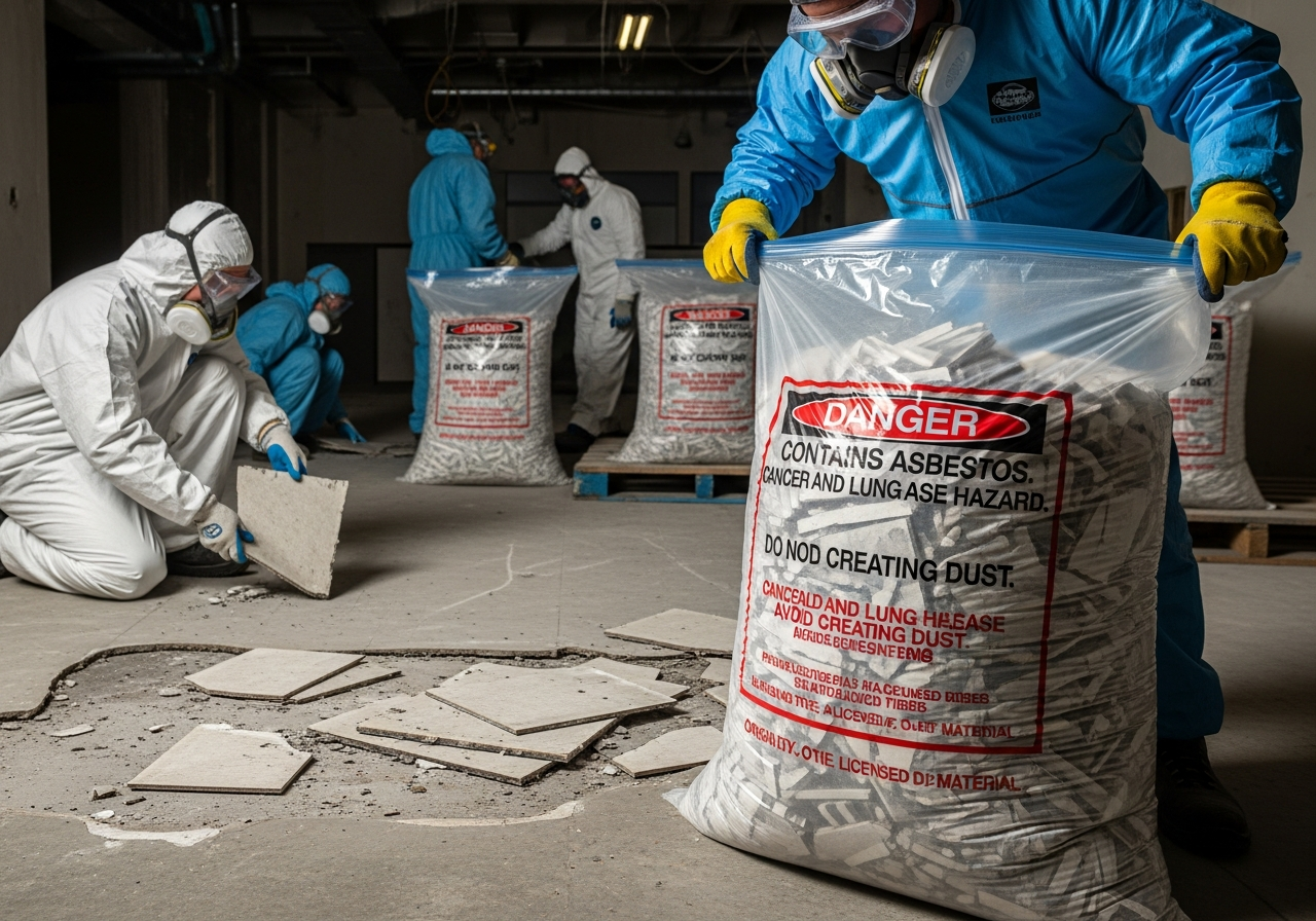 Double-bagging asbestos
