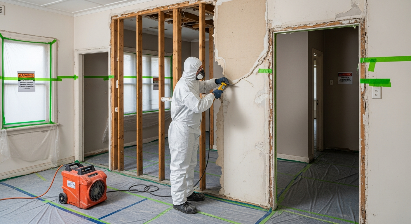 Asbestos wall removal