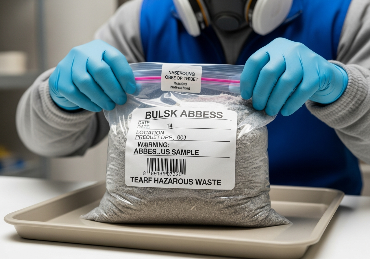 Sealing asbestos sample